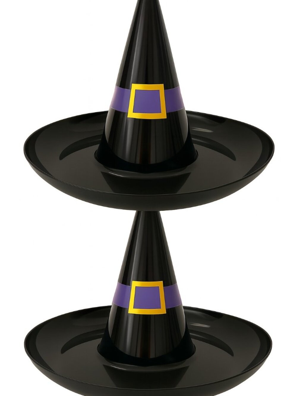 Halloween Witch Hat Candy Bowls 2 Pack 13.5” Plastic Party Decor
